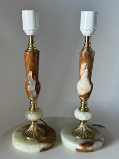 Galligani Genuine Onyx Lamps - Pair