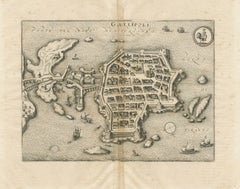 Gallipoli Fortifications: A 1688 Engraved Bird’s-Eye Map by Mattheus Merian