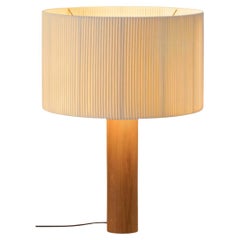 Gallissa ''Moragas'' Table Lamp in Oak Wood & Natural Cotton for Santa & Cole