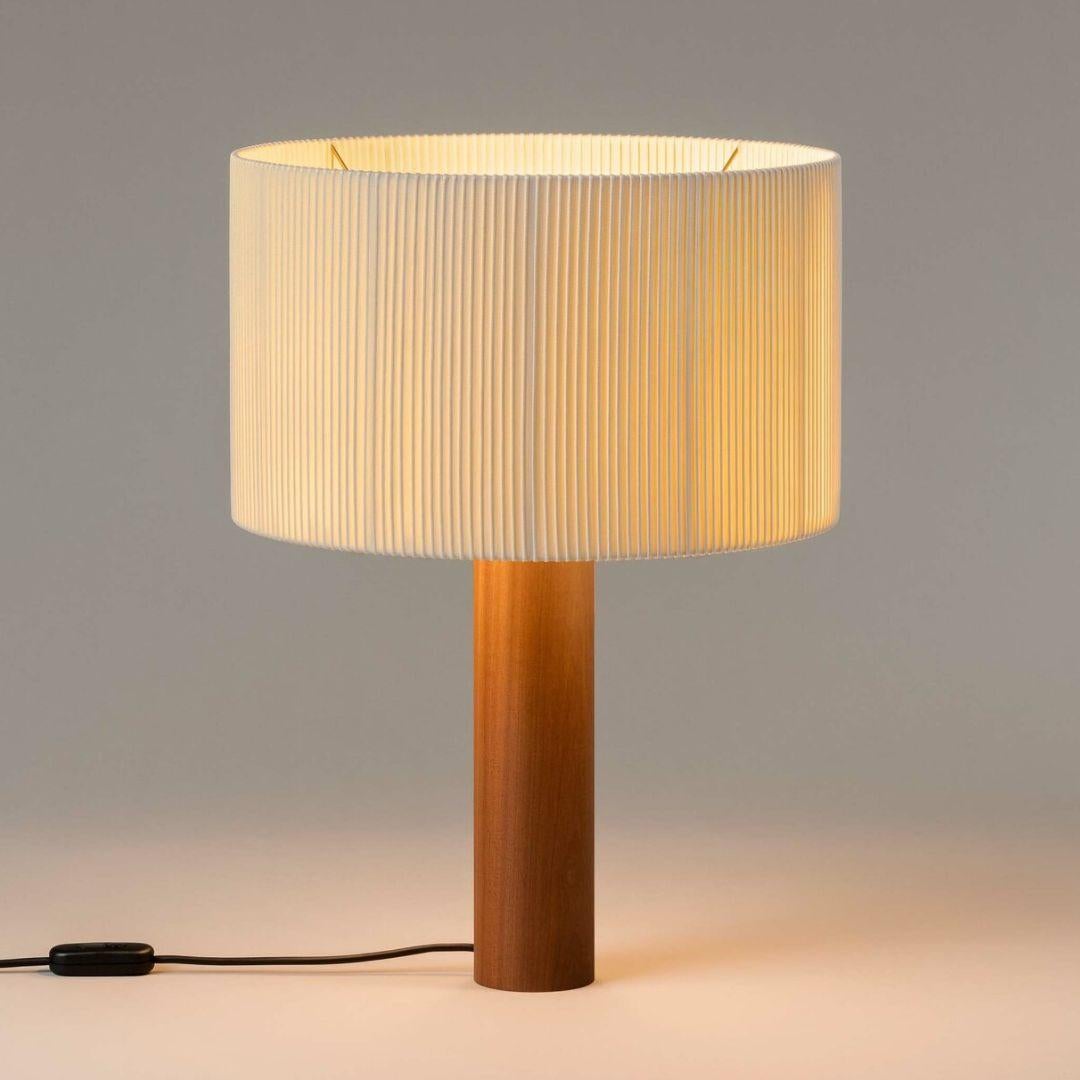 Gallissa 'Moragas' Table Lamp in Sapelli Wood & Natural Cotton for Santa & Cole For Sale 2