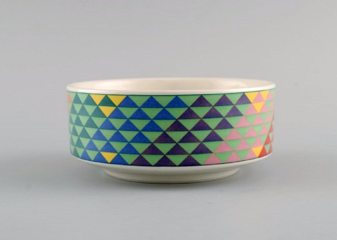 Glazed Gallo Design, Germany, Five Pamplona Porcelain Bowls, Colorful Decoration