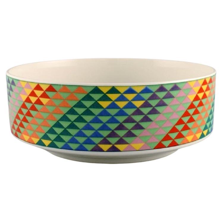 Gallo Design, Germany, Large Pamplona Porcelain Bowl, Colorful Decoration