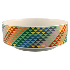 Gallo Design, Germany, Large Pamplona Porcelain Bowl, Colorful Decoration