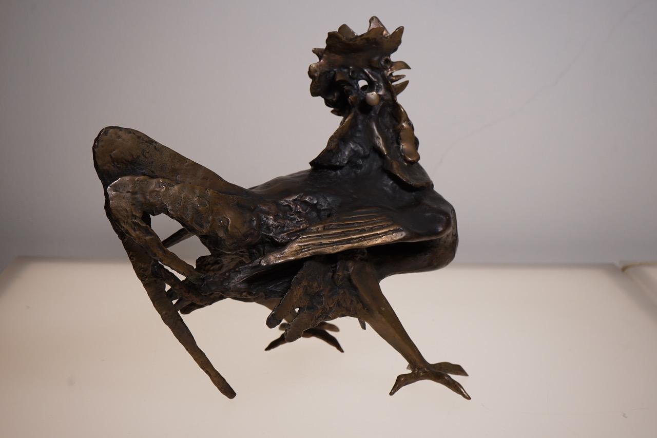 Gallo Model Bronze Sculpture by Luciano Minguzzi In Excellent Condition For Sale In Milan, Italy