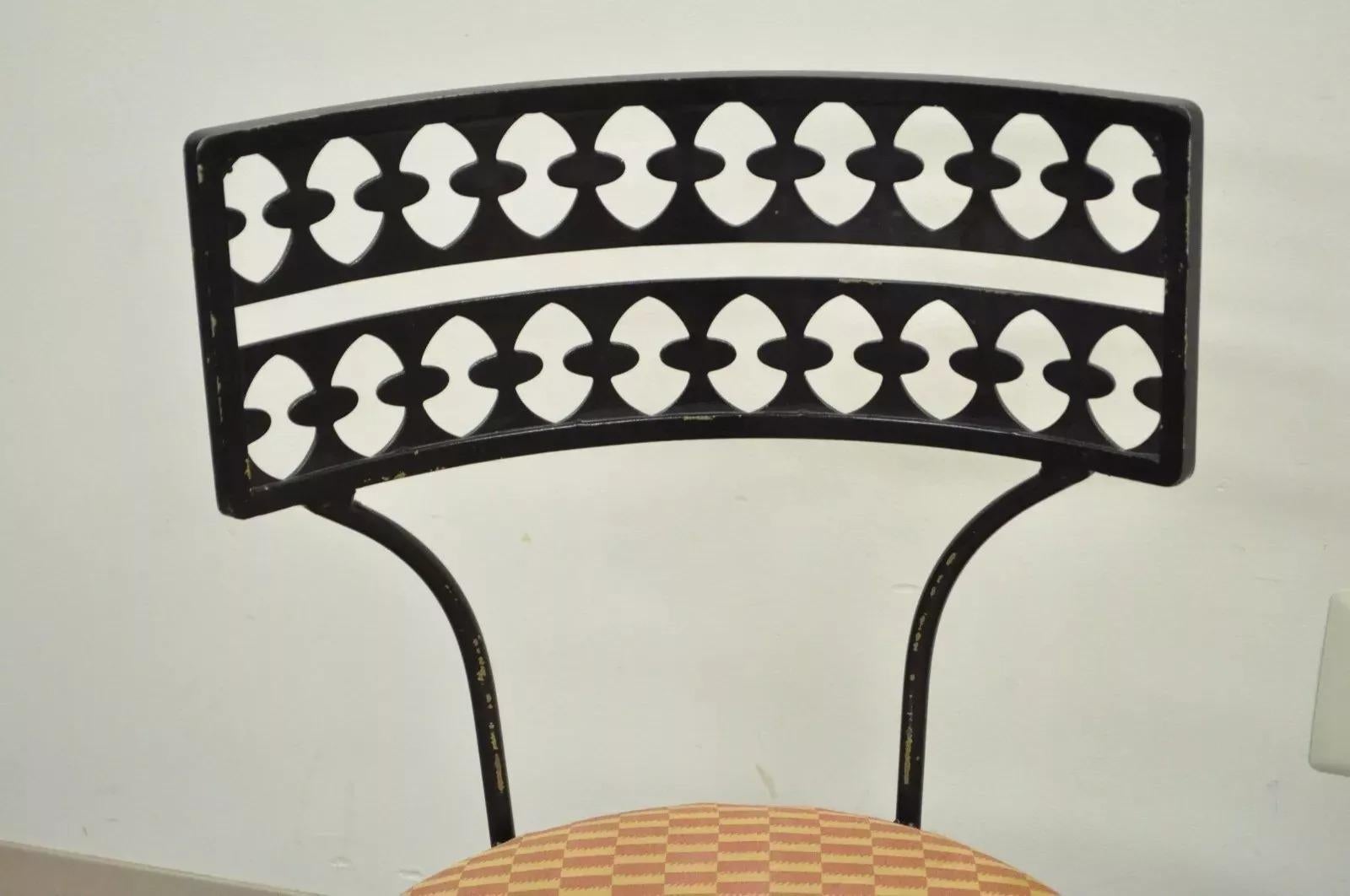 Drehstühle aus Schmiedeeisen im Gallo Salterini-Stil aus der Mitte des Jahrhunderts – ein Paar (Moderne der Mitte des Jahrhunderts) im Angebot