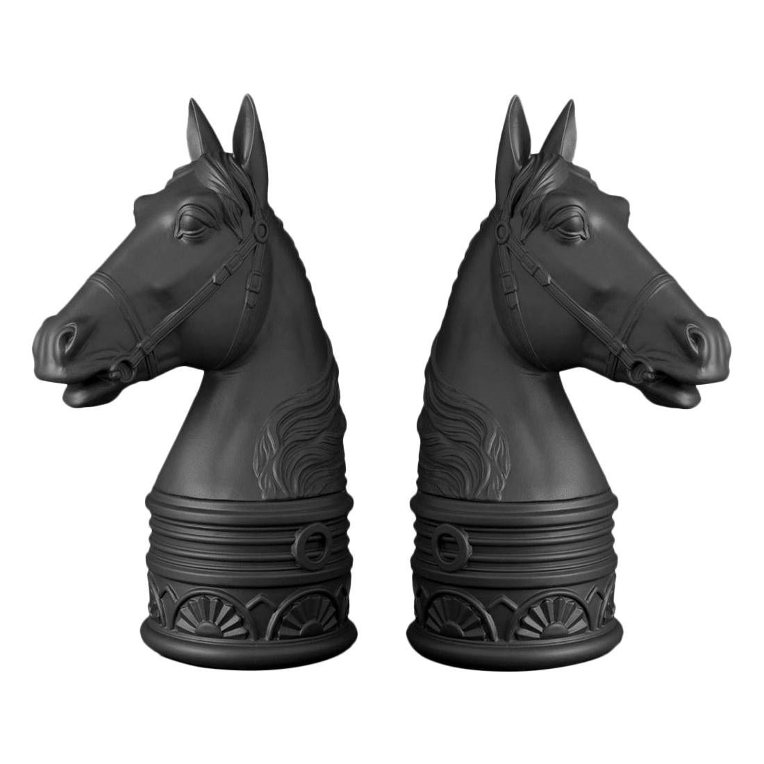 Gallop Set of 2 Bookends in Porcelain For Sale