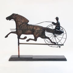 Galloping Trotter: Vintage Copper Horse Weathervane