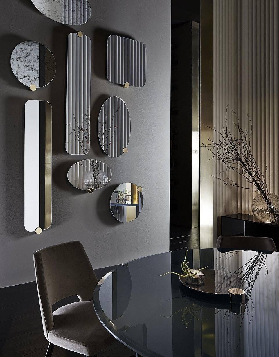 Lacquered Gallotti and Radice Oto Table in Black, Blue-Grey or Liquorice Colored Glass For Sale