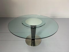 Gallotti and Radice "Upside 14" Round Circular Glass Top Dining Table