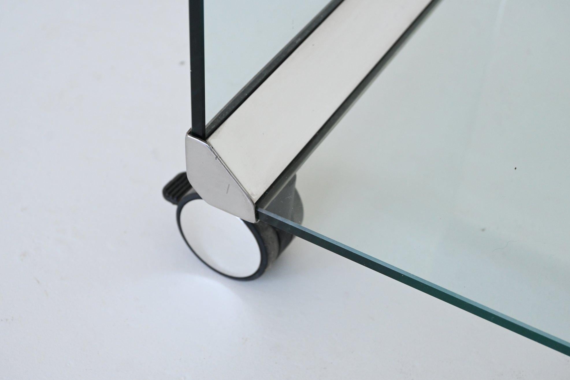 Gallotti and Radice versatile glass writing desk Italy 1970 3