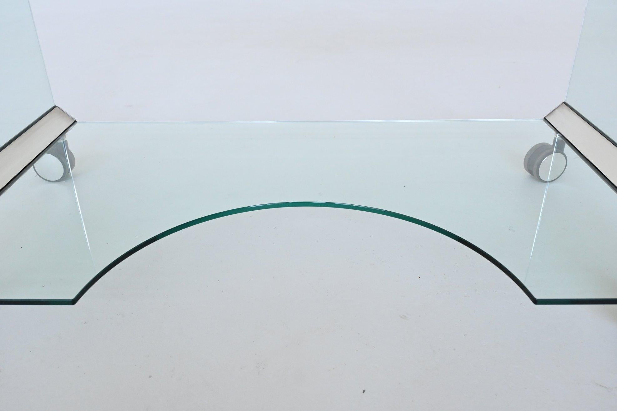 Gallotti and Radice versatile glass writing desk Italy 1970 4
