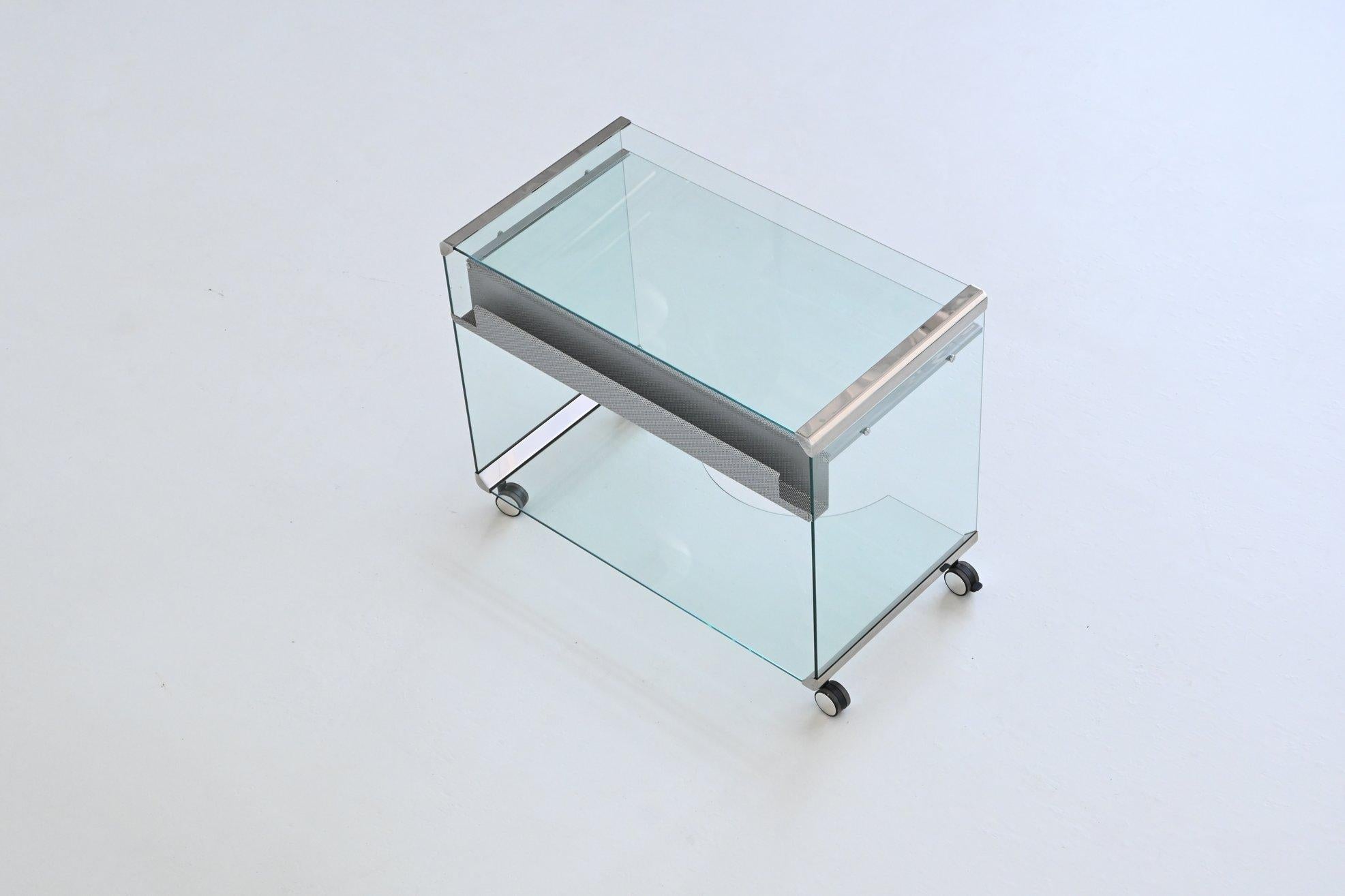 Gallotti and Radice versatile glass writing desk Italy 1970 7