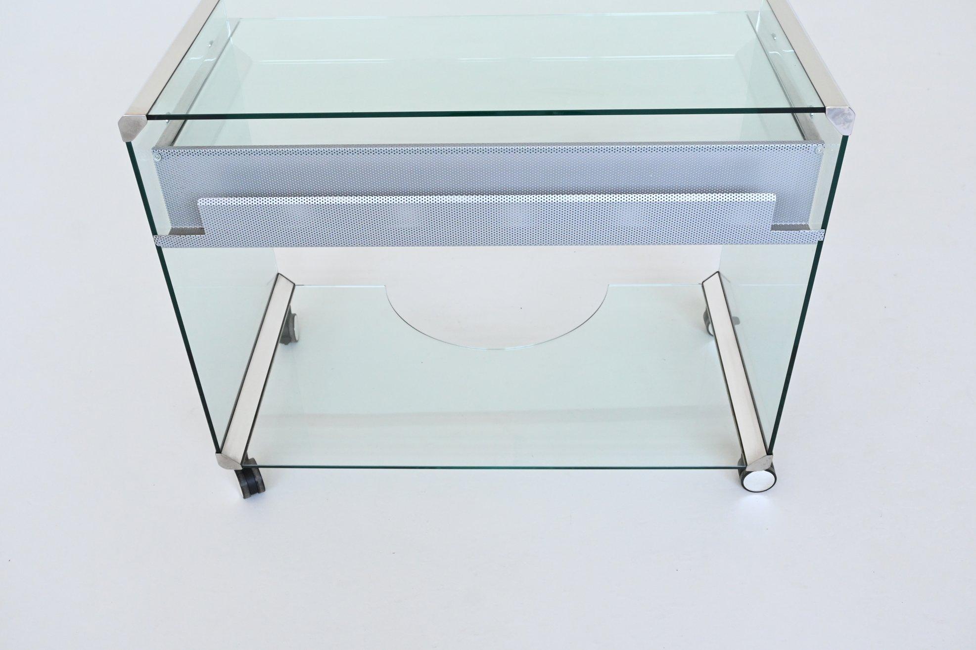 Gallotti and Radice versatile glass writing desk Italy 1970 8