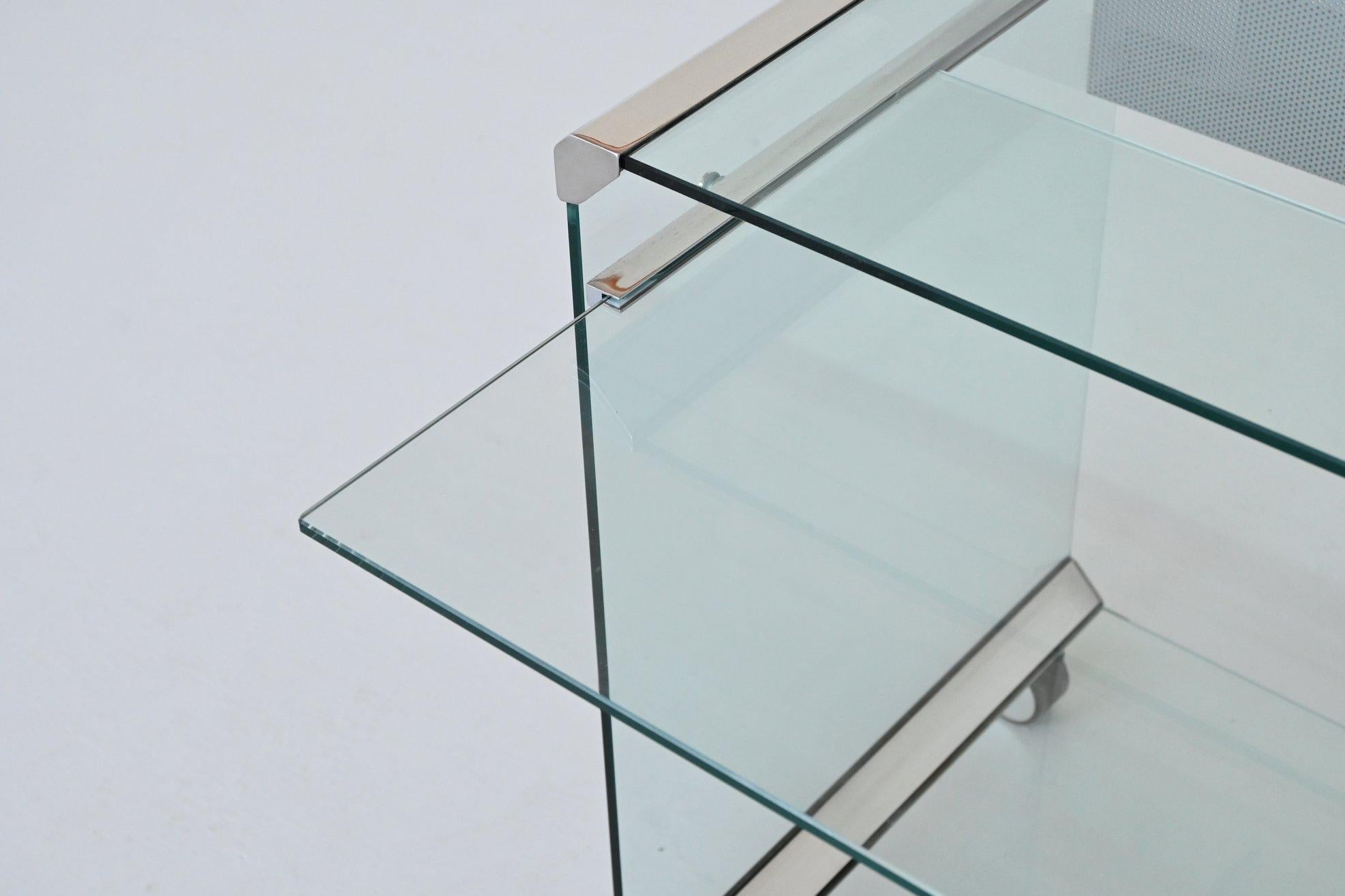Italian Gallotti and Radice versatile glass writing desk Italy 1970