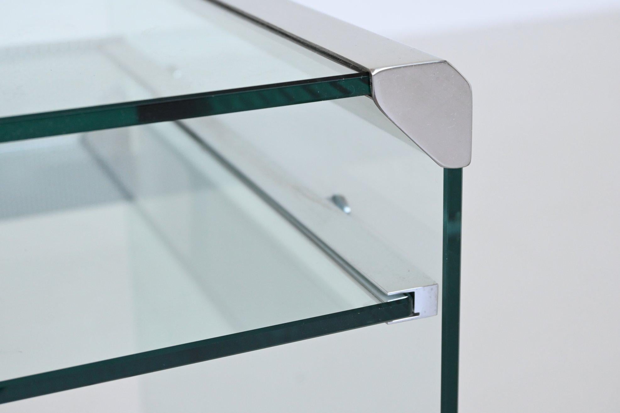 Gallotti and Radice versatile glass writing desk Italy 1970 2
