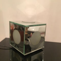 Gallotti e Radice Table Lamp Glass Metal Crome 1970 Italy