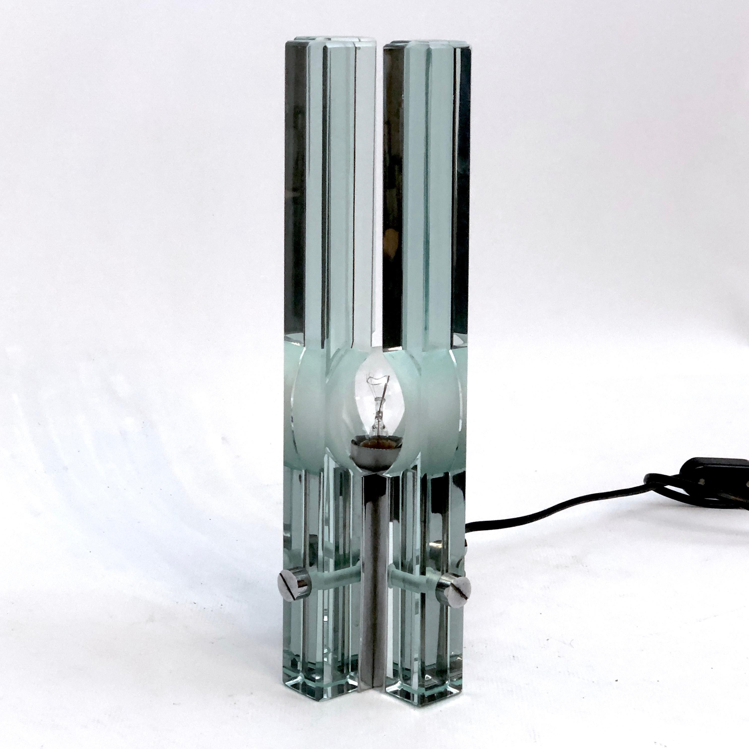 Gallotti e Radice, Vintage glass table lamp from 70s For Sale 3