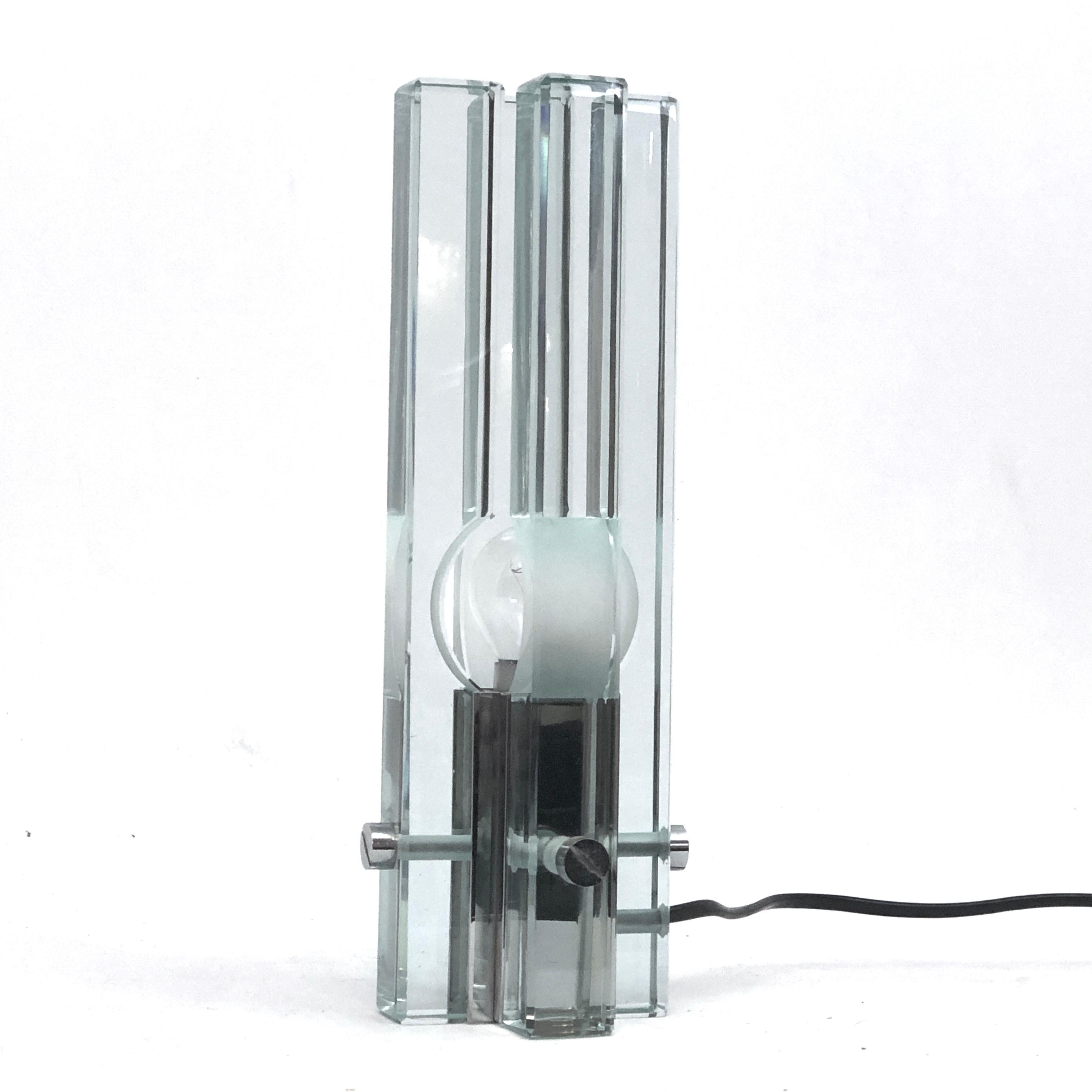 Mid-Century Modern Gallotti e Radice, Vintage glass table lamp from 70s For Sale