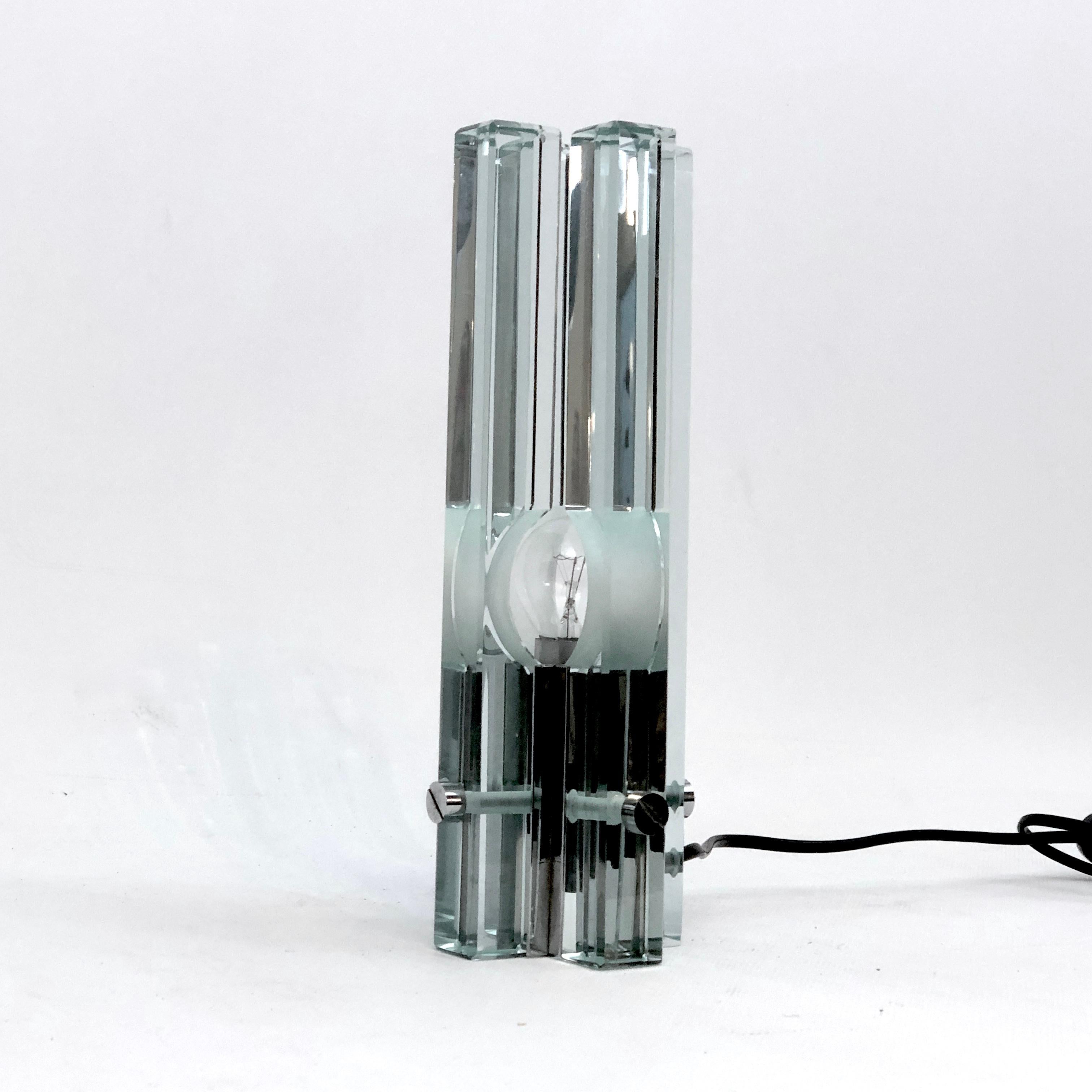 Italian Gallotti e Radice, Vintage glass table lamp from 70s For Sale