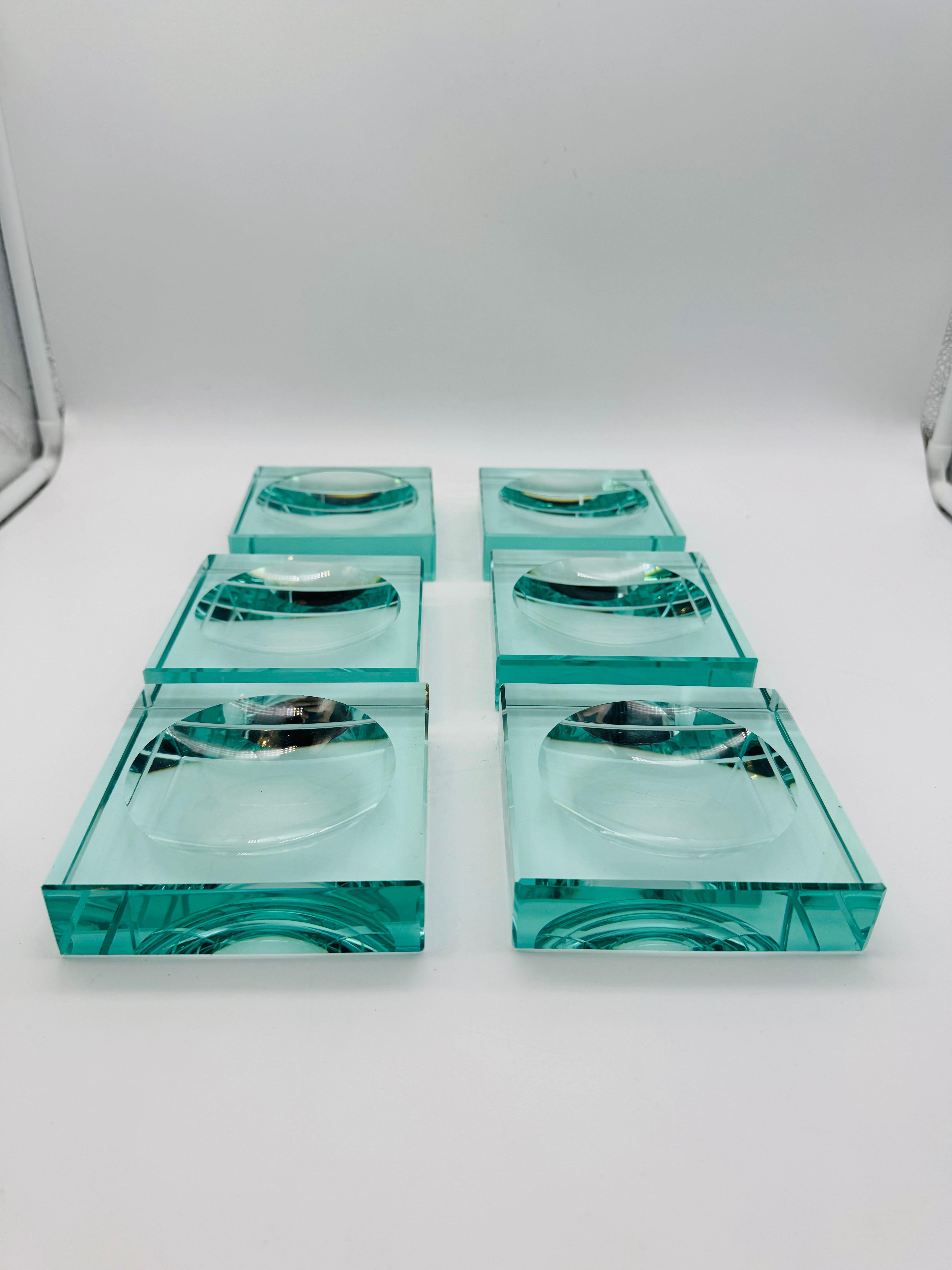 Gallotti & Radice 6x posacenere a ciotola verde smeraldo Italia 1970 in vendita 3