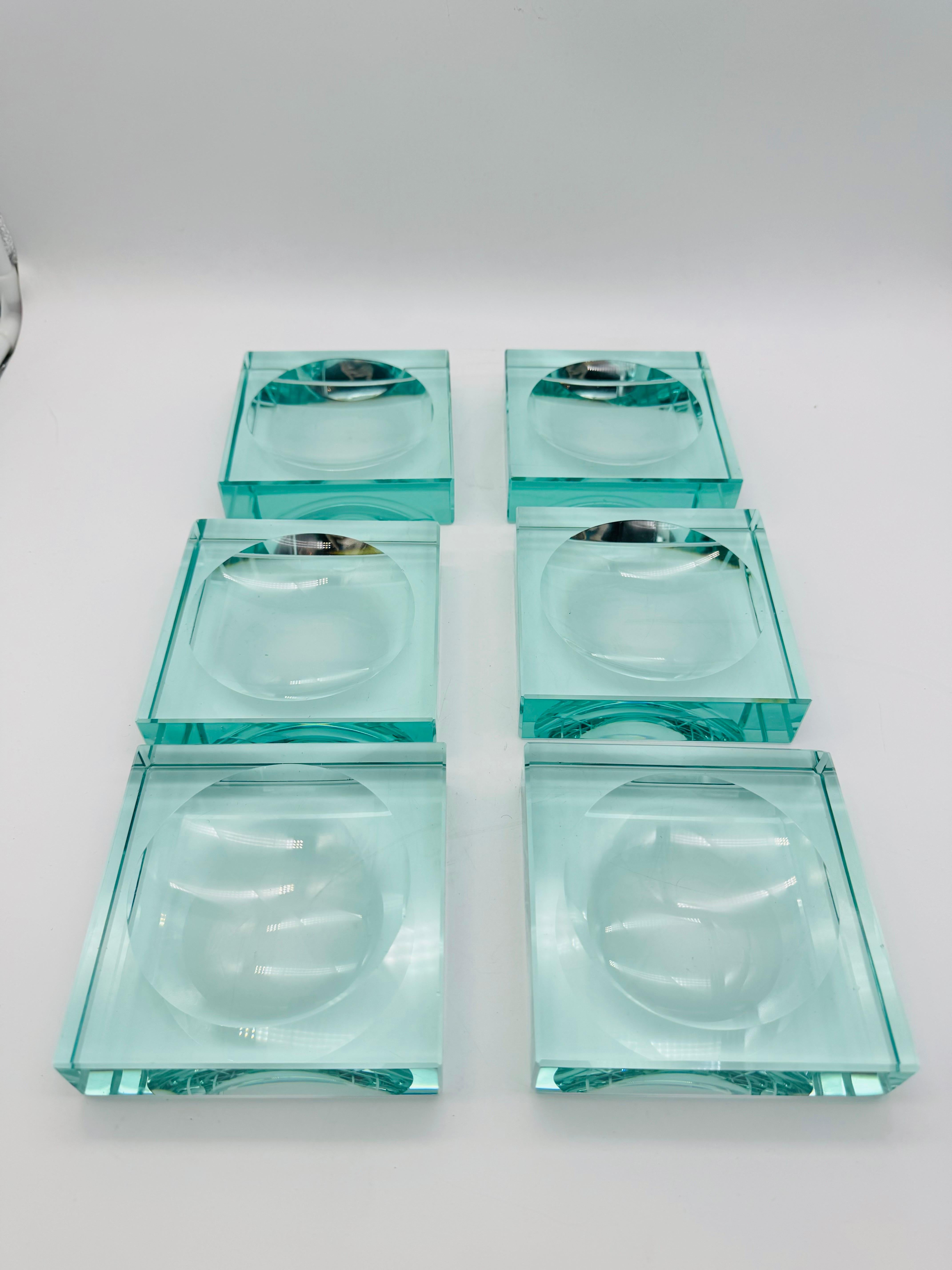 Gallotti & Radice 6x posacenere a ciotola verde smeraldo Italia 1970 in vendita 4