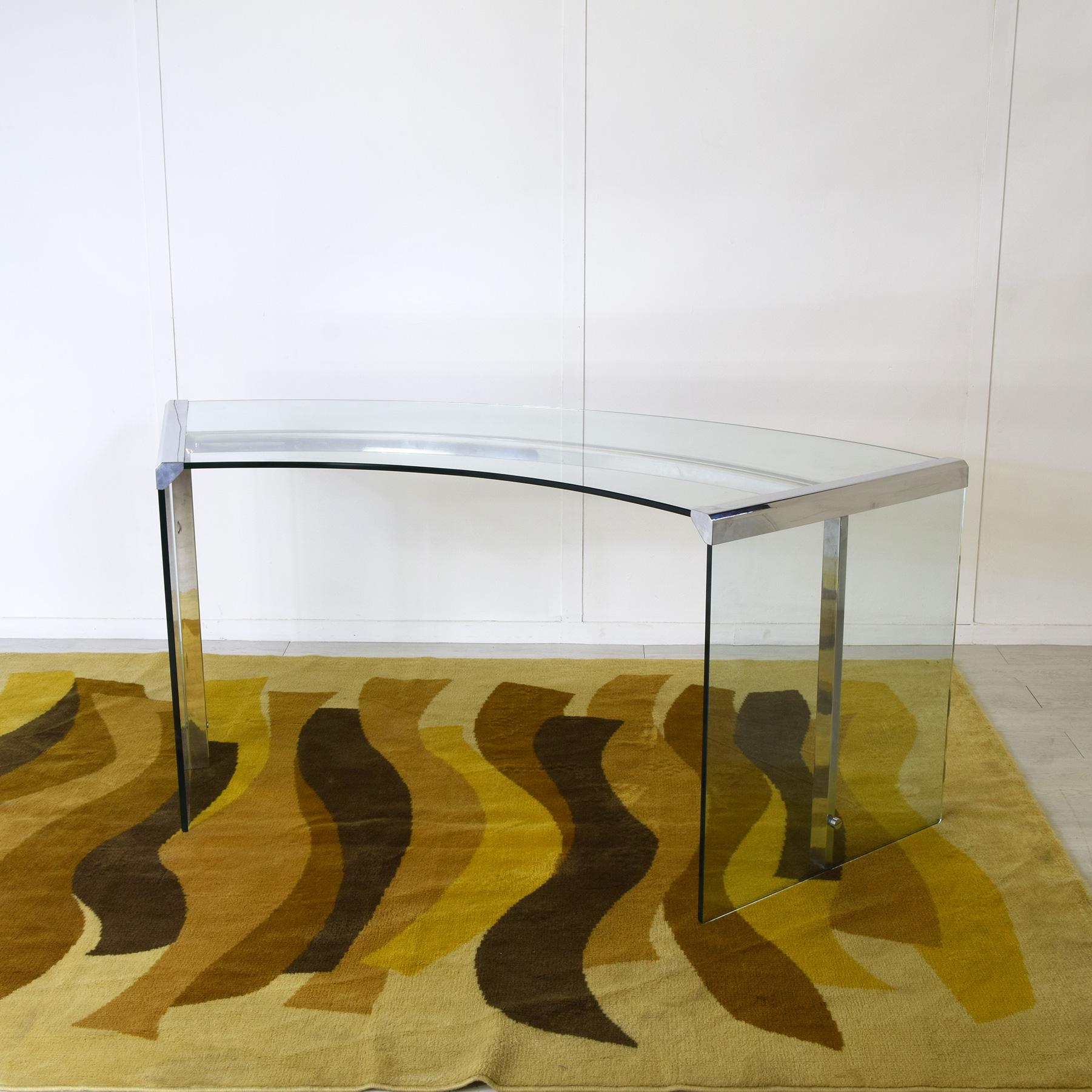Gallotti & Radice curved desk mod President 1970s. In Good Condition In bari, IT