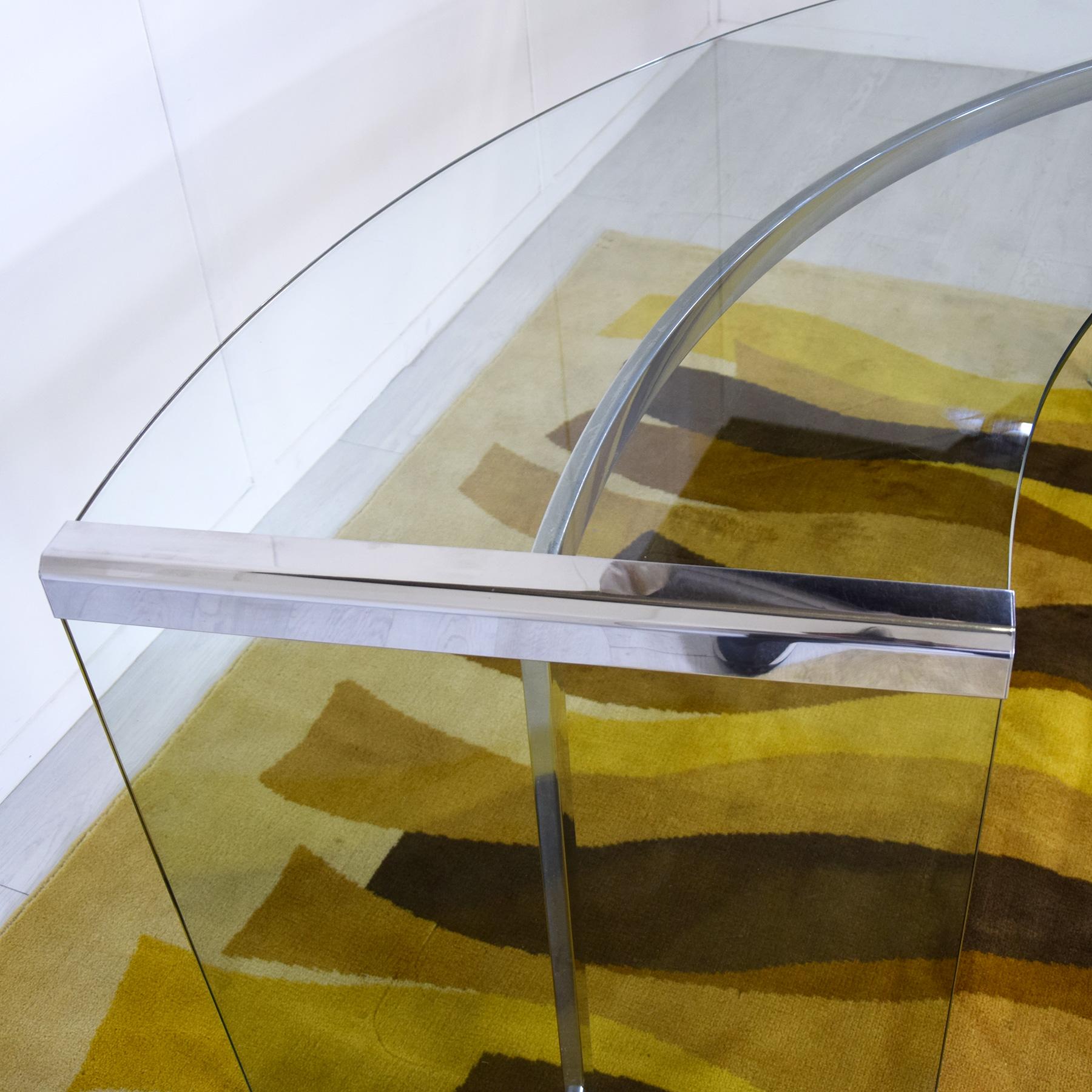 Steel Gallotti & Radice curved desk mod President 1970s.