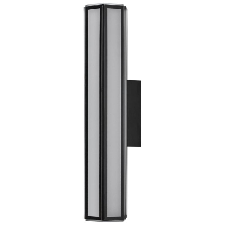 Gallotti and Radice Faceted Lanterna LED Wall Sconce Black and White  Painted Glass For Sale at 1stDibs