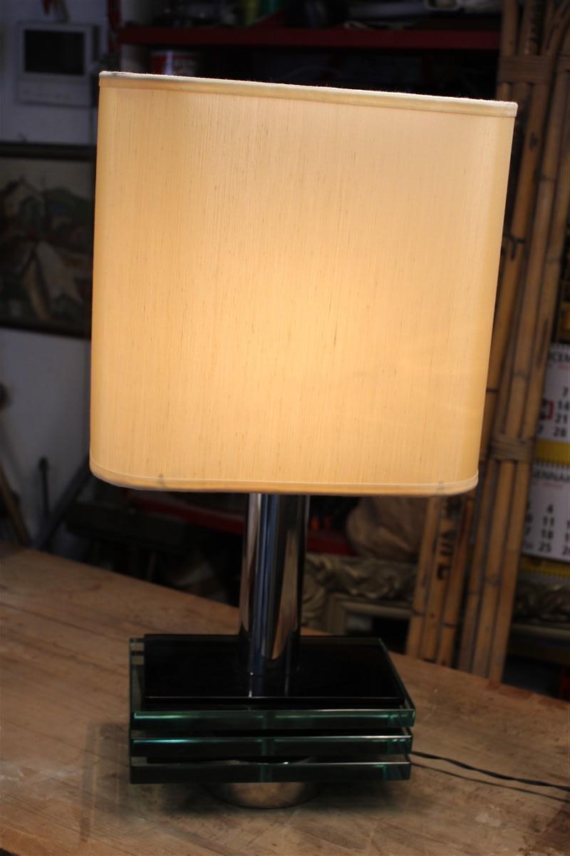 Gallotti & Radice Italian Design Table Lamp Crystall Metal Chrome 1970 Pop Art For Sale 8