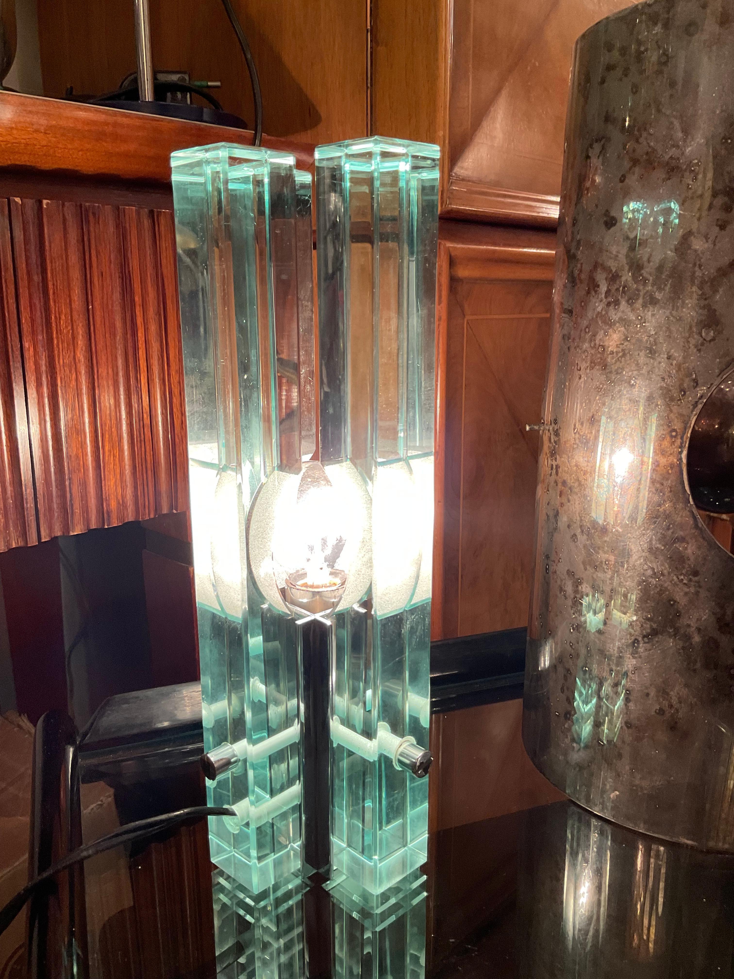 GALLOTTI & RADICE - Lampe aus Glas und Stahl - ITALIEN 1960 im Angebot 5