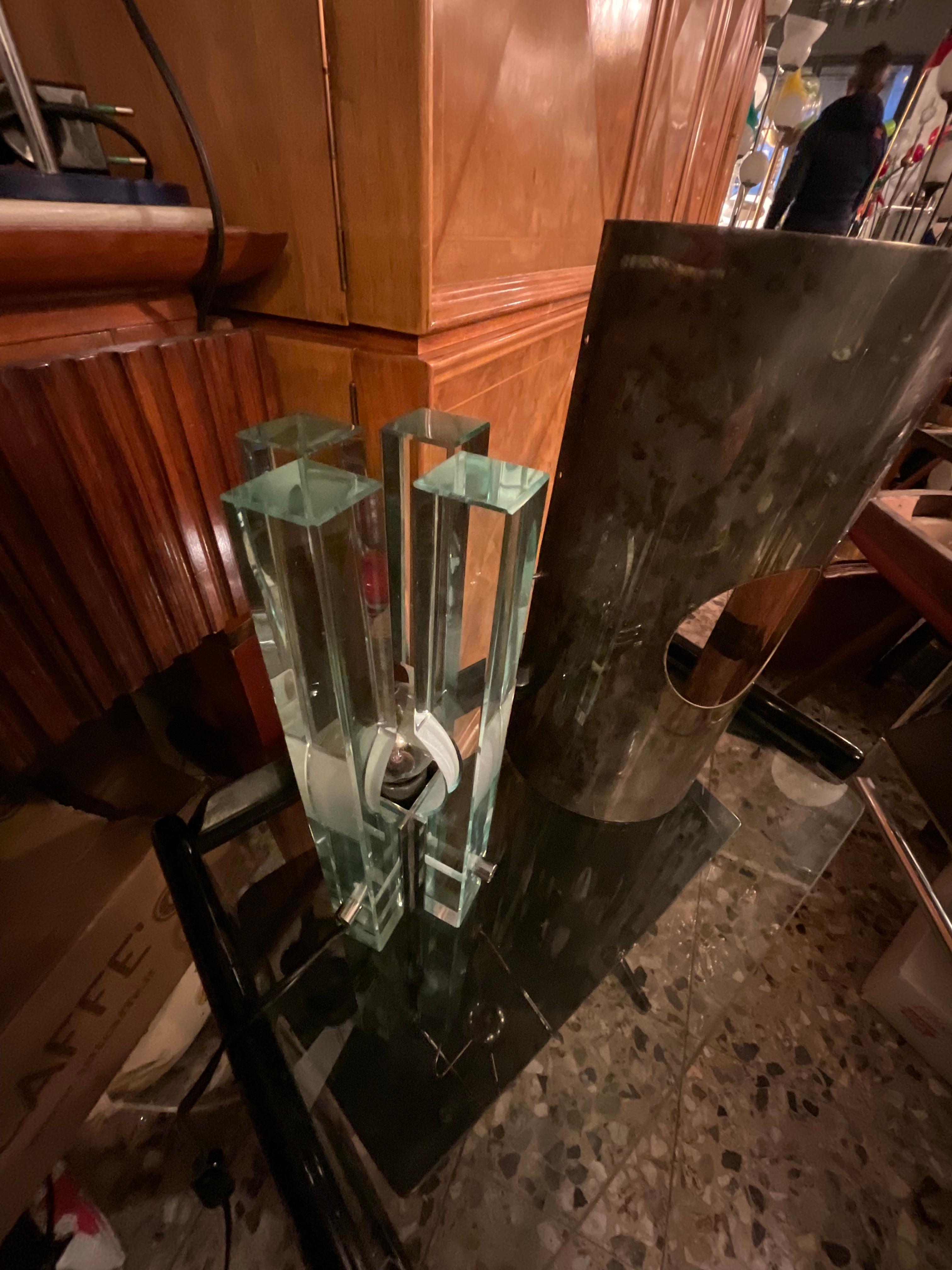 GALLOTTI & RADICE - Lampe aus Glas und Stahl - ITALIEN 1960 im Angebot 8