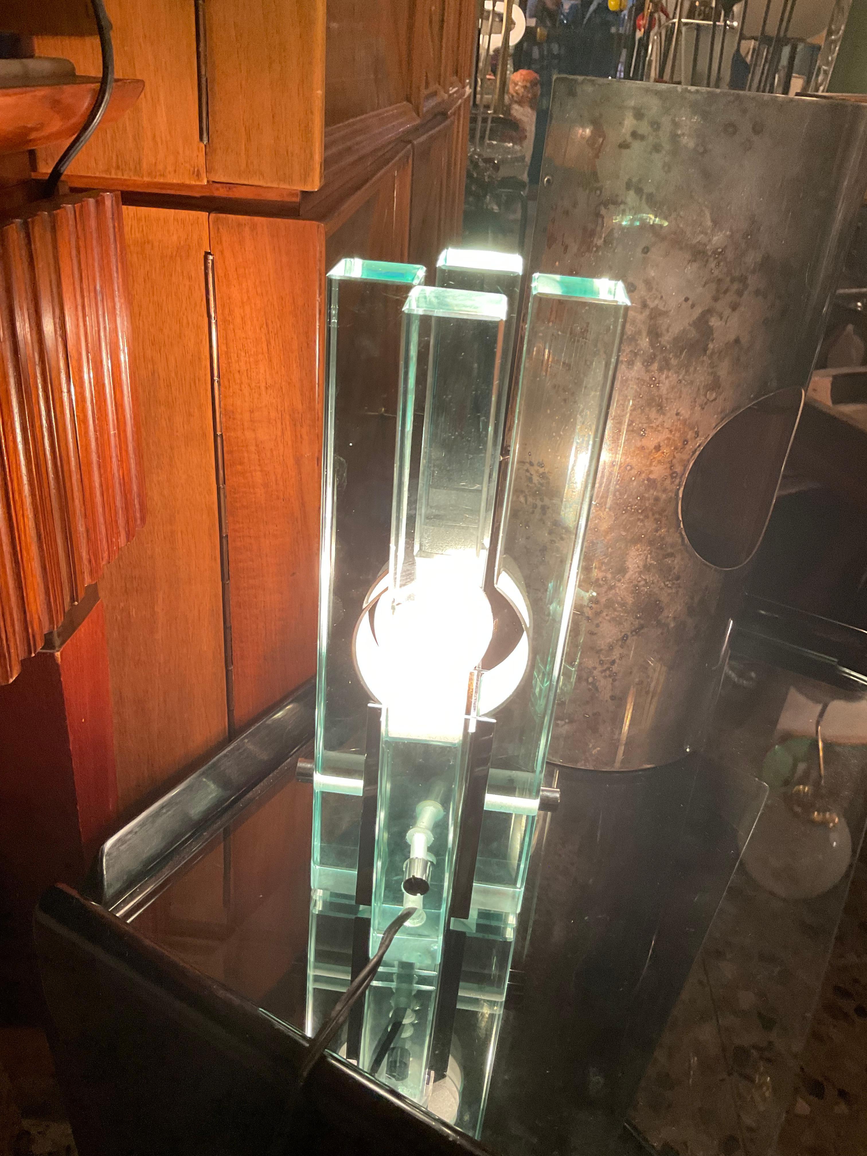 GALLOTTI & RADICE - Lampe aus Glas und Stahl - ITALIEN 1960 im Angebot 13