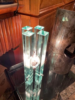 GALLOTTI & RADICE - Glass and steel lamp - ITALY 1960