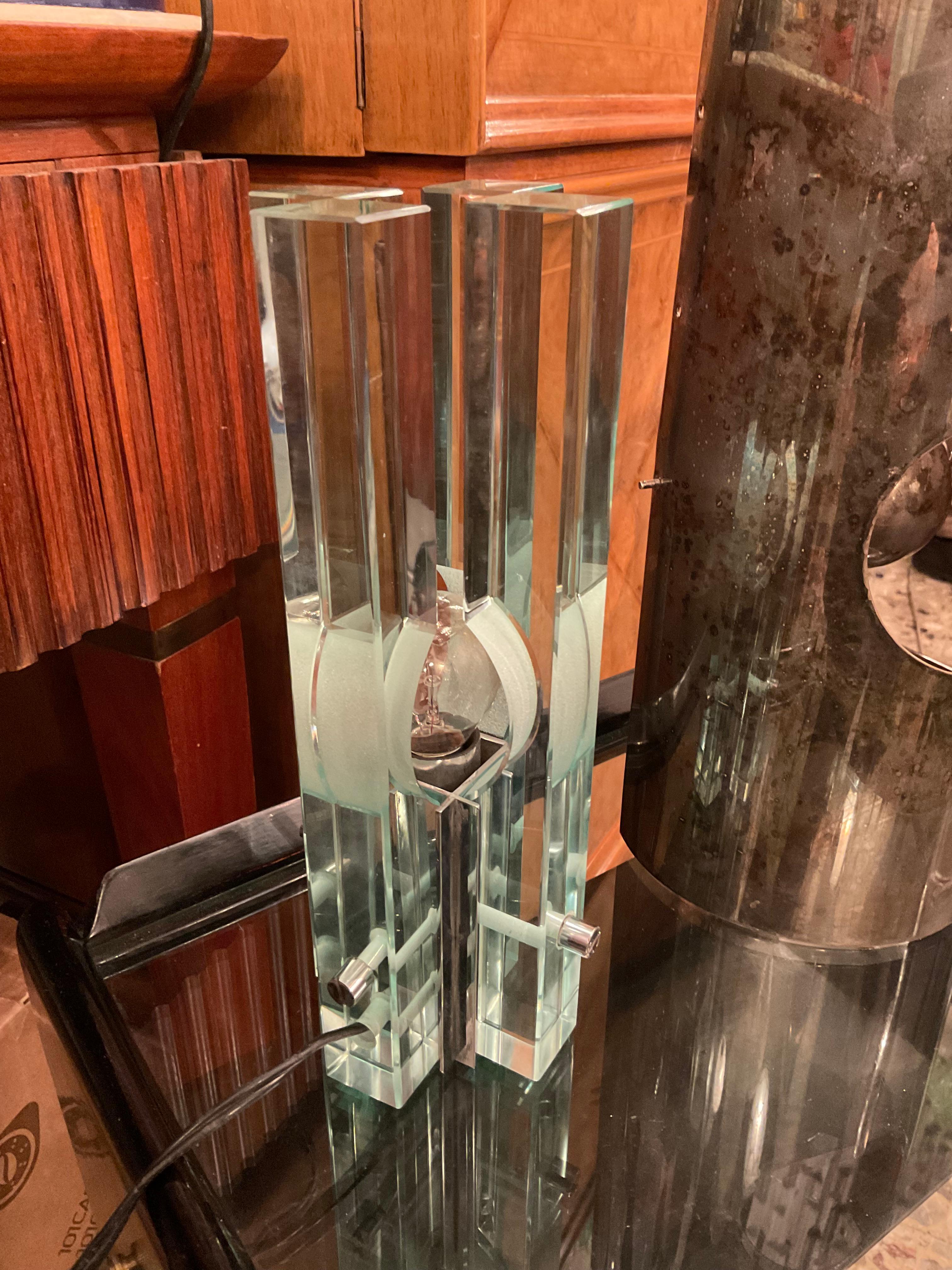 GALLOTTI & RADICE - Lampe aus Glas und Stahl - ITALIEN 1960 (Moderne der Mitte des Jahrhunderts) im Angebot