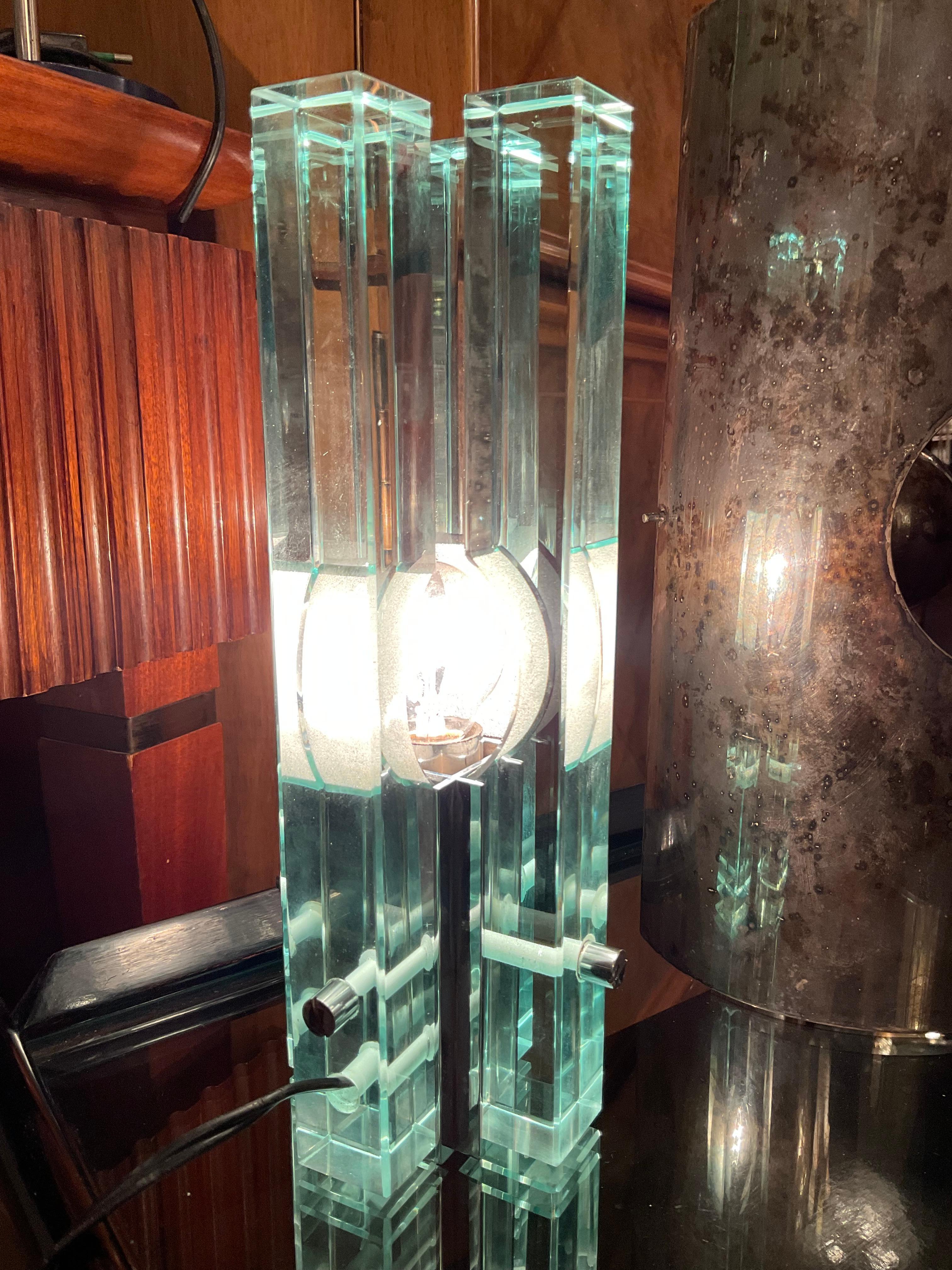 GALLOTTI & RADICE - Lampe aus Glas und Stahl - ITALIEN 1960 (Sonstiges) im Angebot