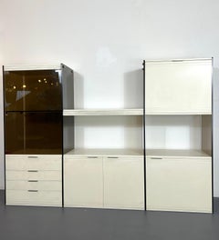 Gallotti & Radice, Smoked Glass and Lacquered Wood Cabinet from 70s
