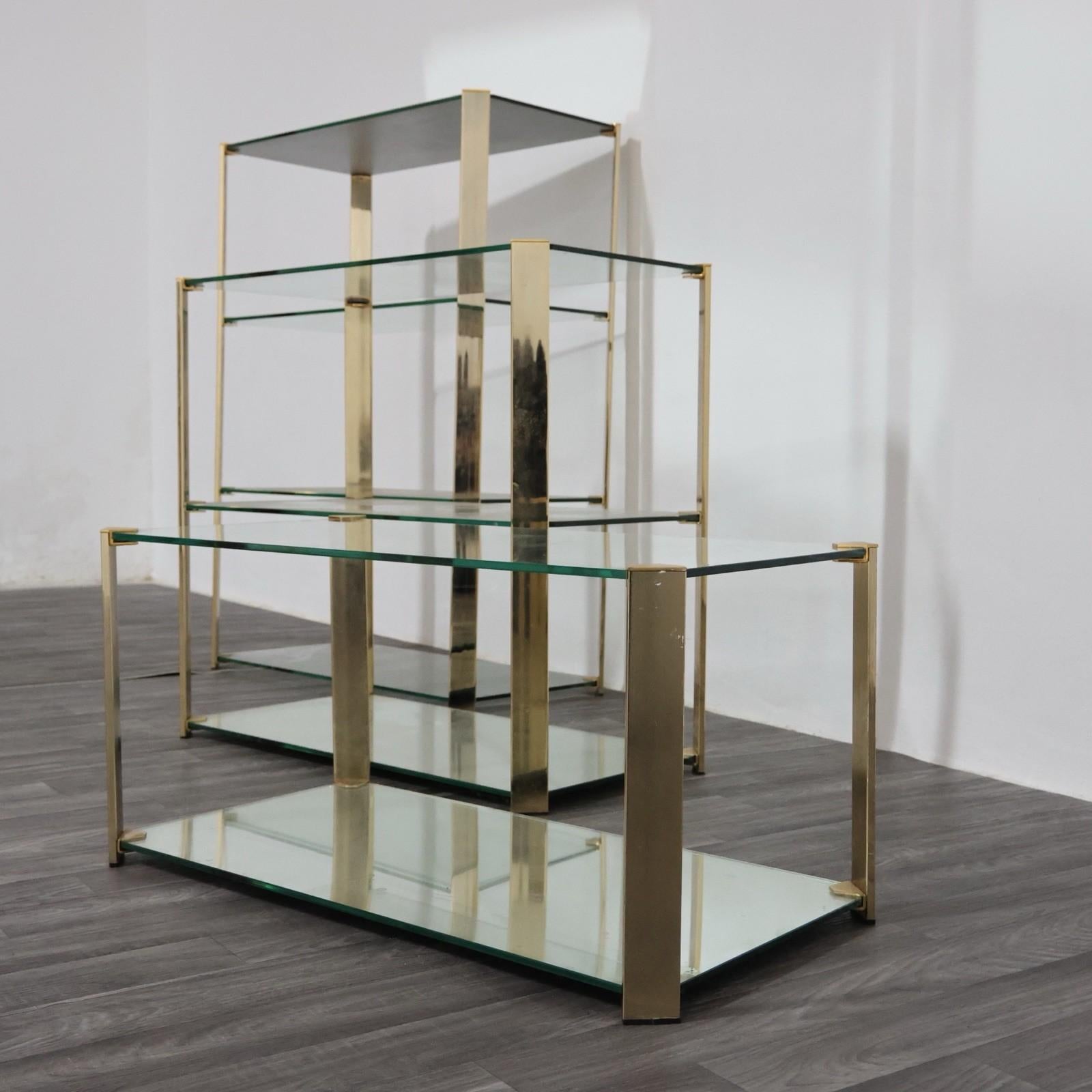 Fine XX secolo Gallotti & Radice Tris Di Vetrinette Mensole Hollywood Regency Design anni '70 in vendita