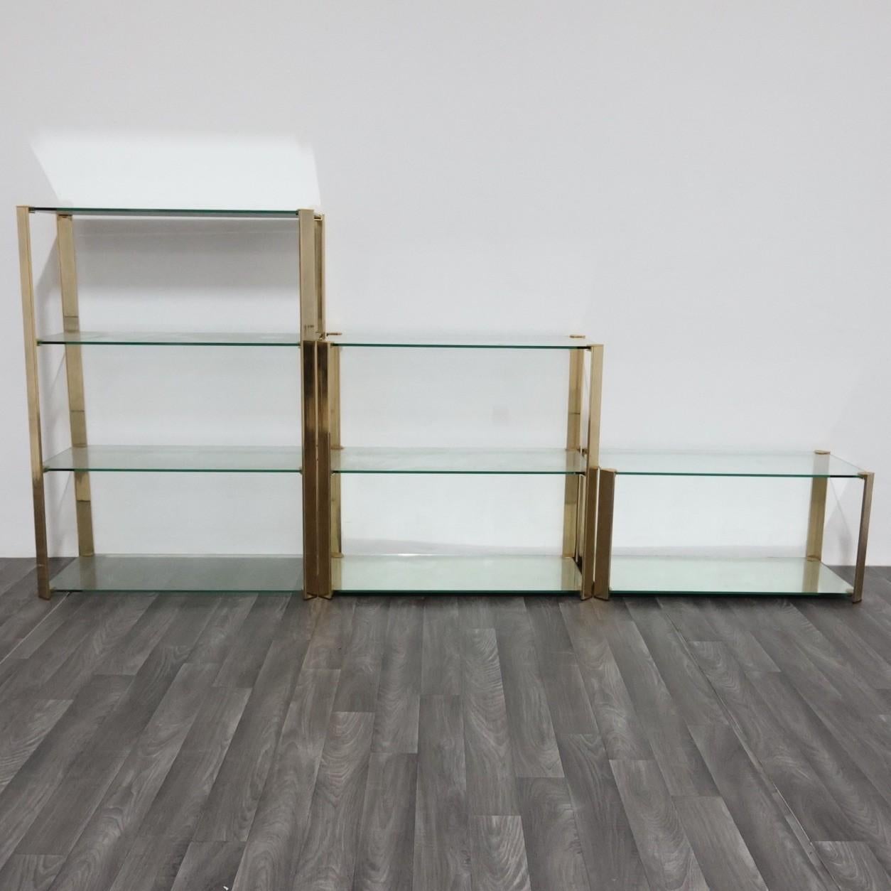 Ottone Gallotti & Radice Tris Di Vetrinette Mensole Hollywood Regency Design anni '70 in vendita