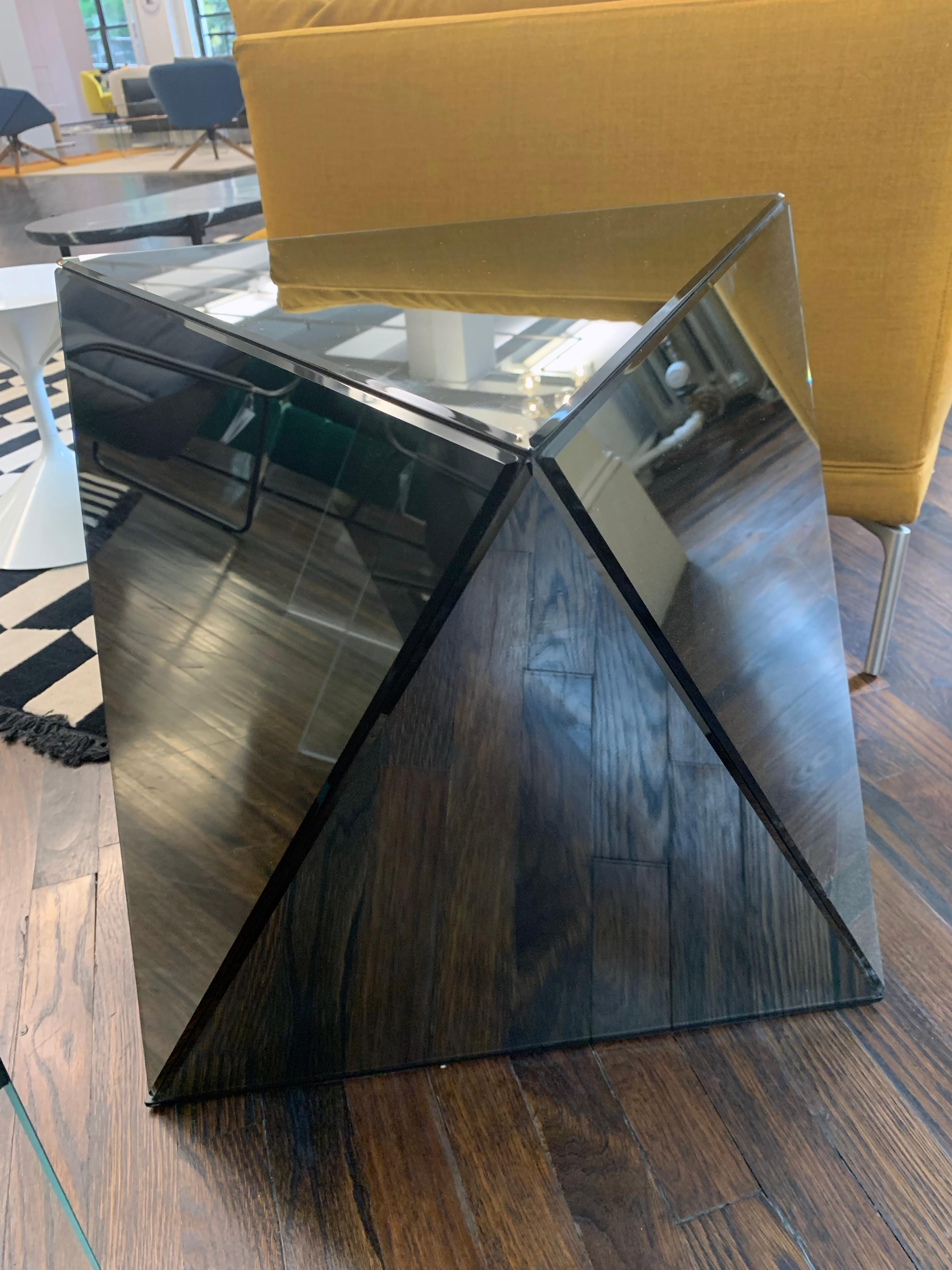 Gallotti & Radice Yanin Mirrored Glass Coffee Table In Excellent Condition In New York, NY