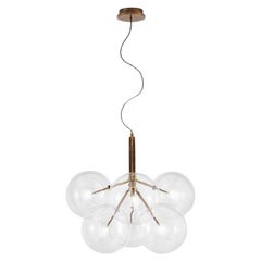 Gallotti&Radice Bolle Glass Pendant in Hand Burnished Brass