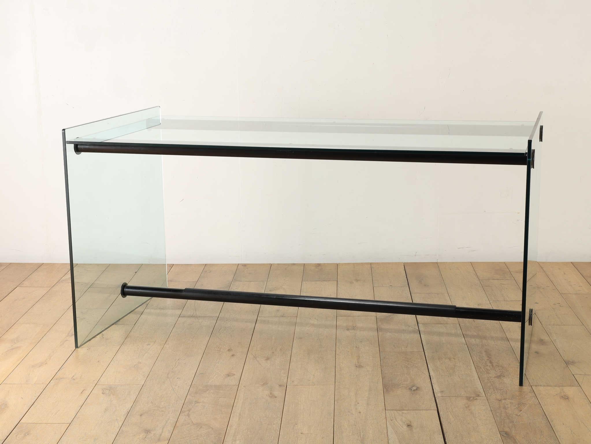 Gallotti&Radice Glasschreibtisch 1970er Jahre im Angebot 12