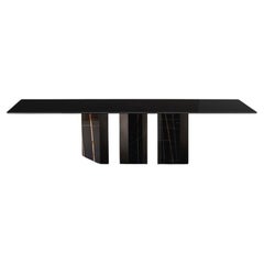 Gallotti&Radice Mesa de comedor Platium W de madera de fresno y mármol