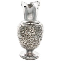 Galmer Sterling "Flowers" Pattern Large Pitcher