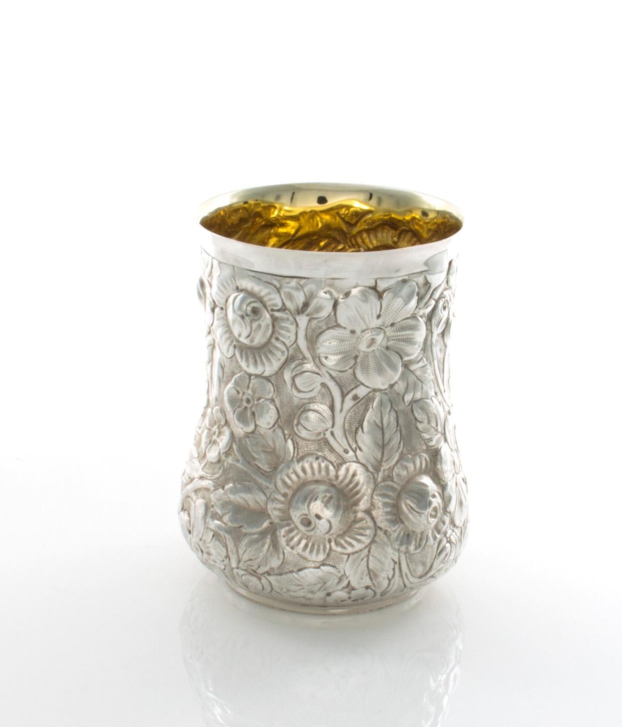 Galmer Sterling Mint Juleps in a Repoussé Pattern 