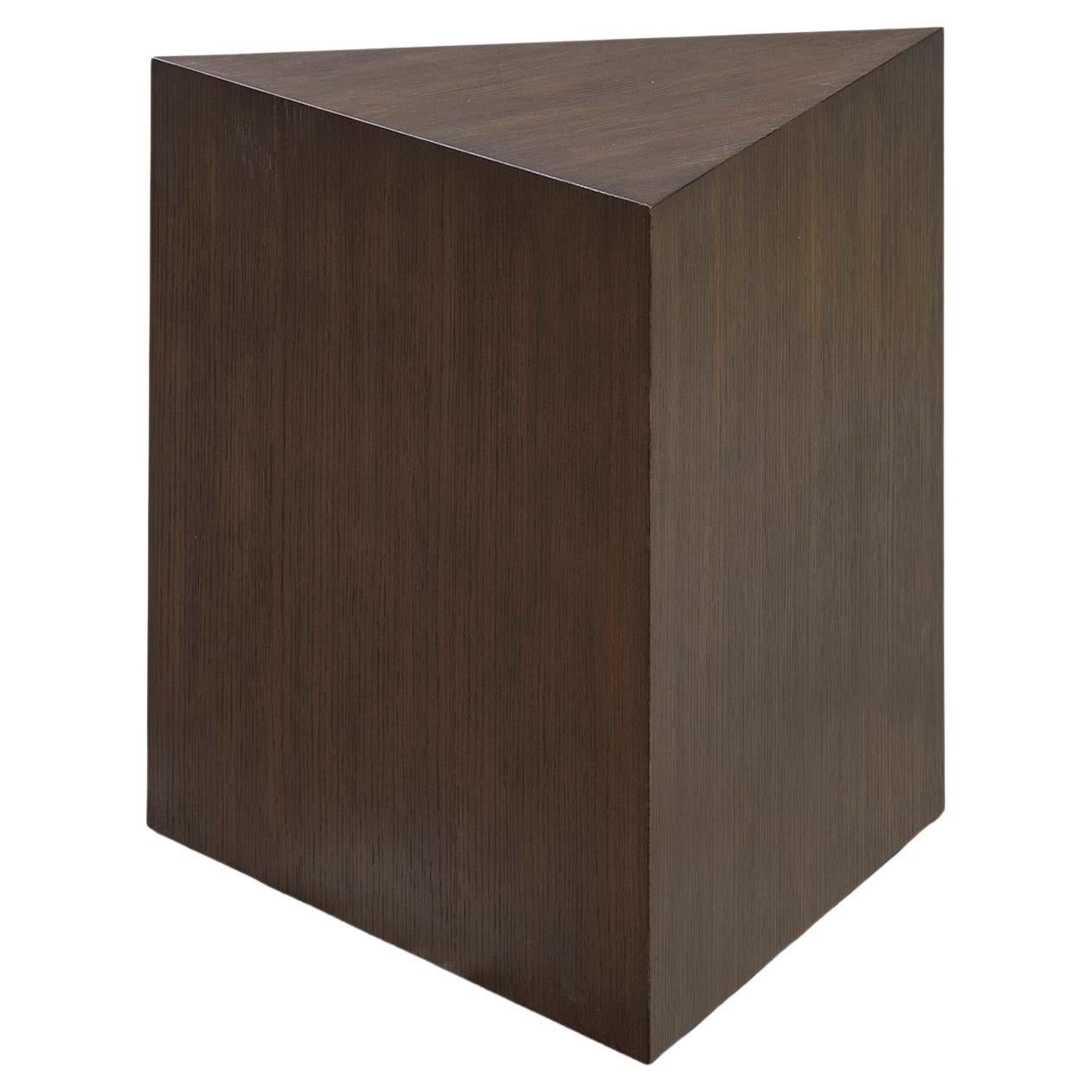 "Galois" Walnut Triangular Side Table by Christiane Lemieux For Sale