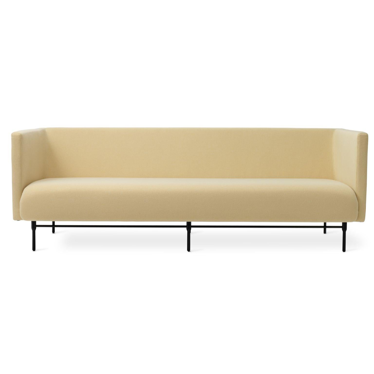 Galore 3 Seater Daffodil by Warm Nordic
Dimensions: D222 x W83 x H 76 cm
Material: Textile upholstery, Powder coated black steel legs, Wooden frame, foam, spring system.
Weight: 62 kg
Also available in different colours and finishes. Please