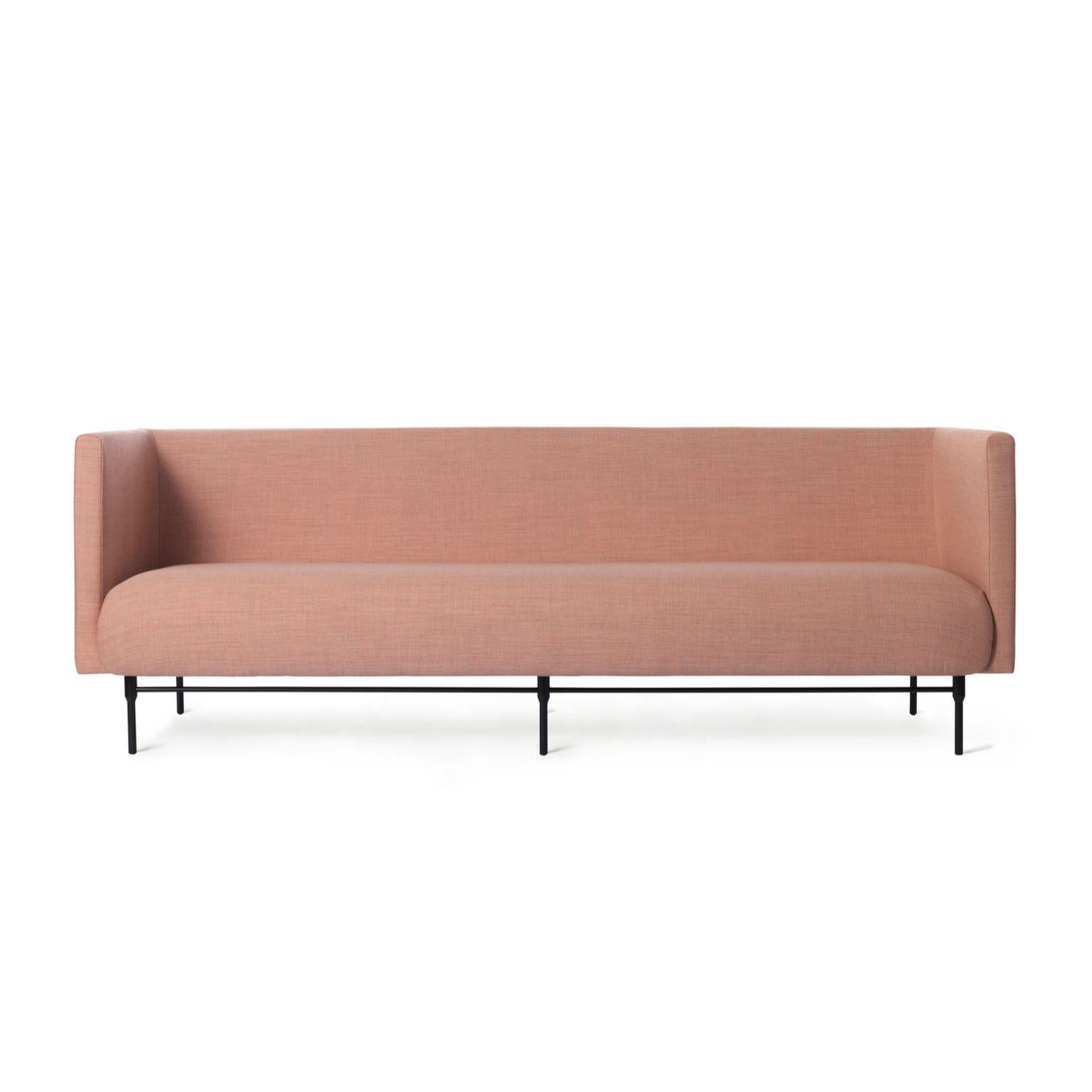 Galore 3 Seater Pale Rose by Warm Nordic
Dimensions: D222 x W83 x H 76 cm
Material: Textile upholstery, Powder coated black steel legs, Wooden frame, foam, spring system.
Weight: 62 kg
Also available in different colours and finishes. Please