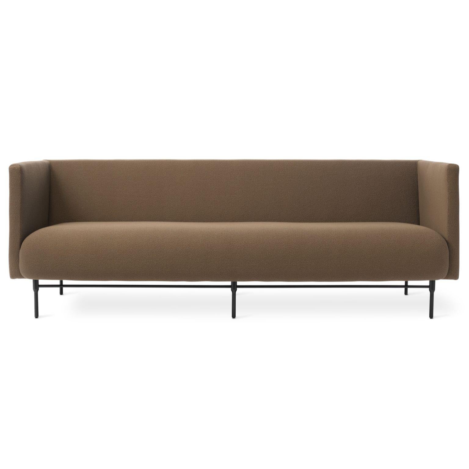 Galore 3 seater Sprinkles Cappuccino brown by Warm Nordic
Dimensions: D222 x W83 x H 76 cm
Material: Textile upholstery, Powder coated black steel legs, Wooden frame, foam, spring system.
Weight: 62 kg
Also available in different colours and