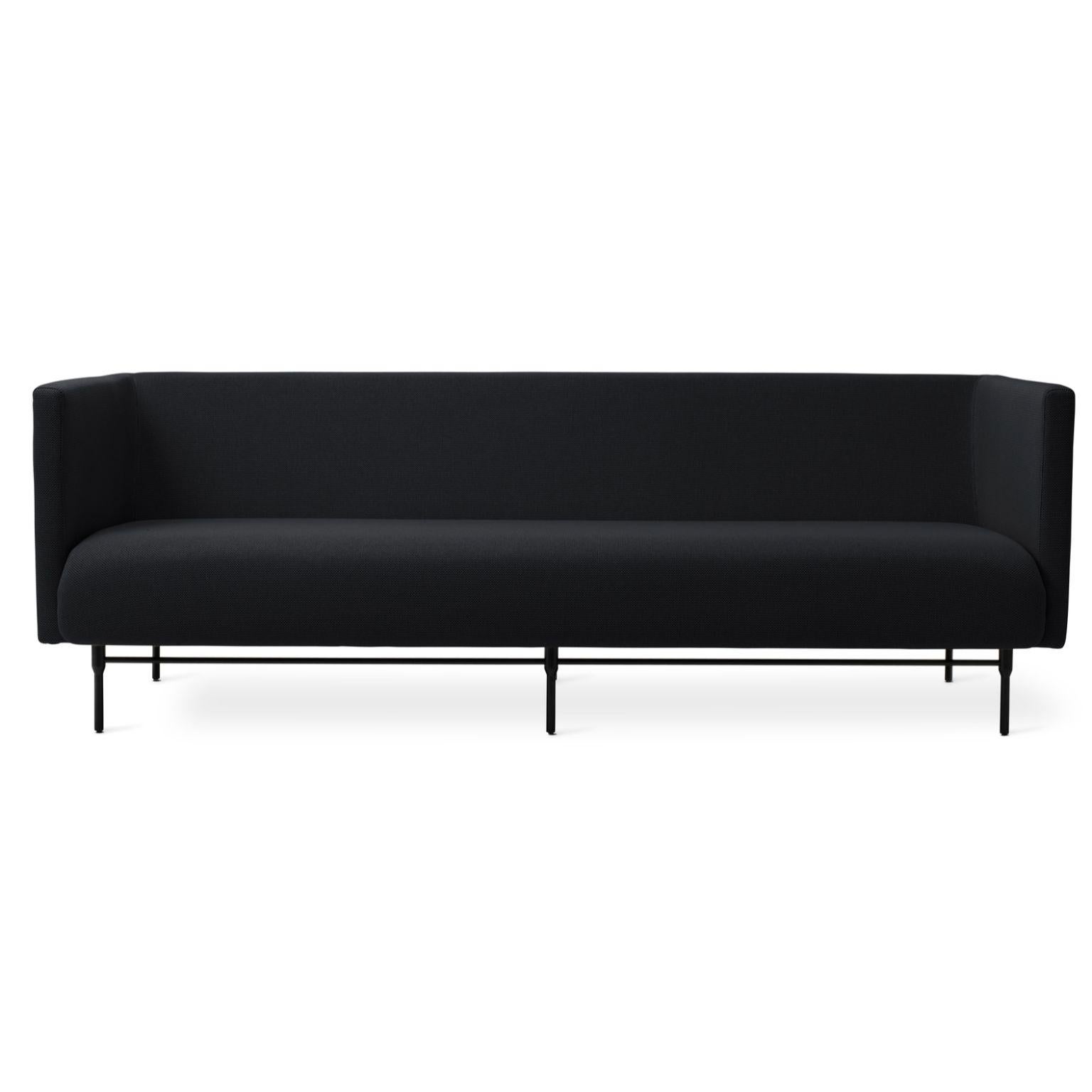 Galore 3 Seater Storm by Warm Nordic
Dimensions: D222 x W83 x H 76 cm
Material: Textile upholstery, Powder coated black steel legs, Wooden frame, foam, spring system.
Weight: 62 kg
Also available in different colours and finishes. Please contact
