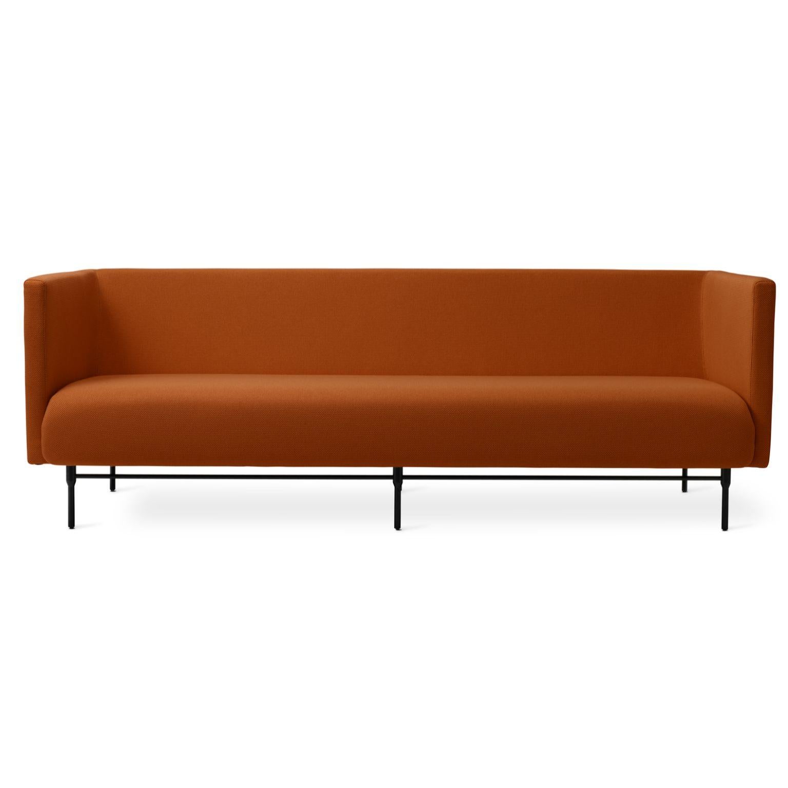 Galore 3 Seater Terracotta by Warm Nordic
Dimensions: D222 x W83 x H 76 cm
Material: Textile upholstery, Powder coated black steel legs, Wooden frame, foam, spring system.
Weight: 62 kg
Also available in different colours and finishes. Please